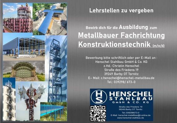 Lehrstelle bei Henschel Stahlbau GmbH & Co. KG